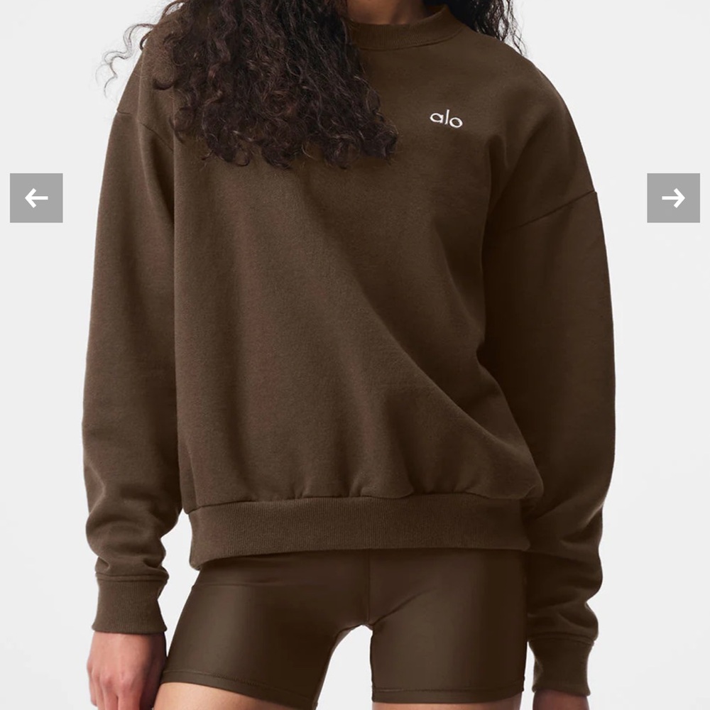 ALO Accolade Crew Neck Pullover Espresso Sweater